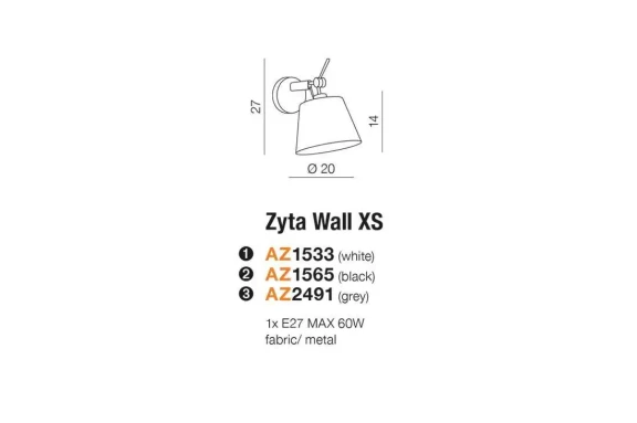Fali lámpák -  Azzardo Design fali lámpa Zyta Xs fekete